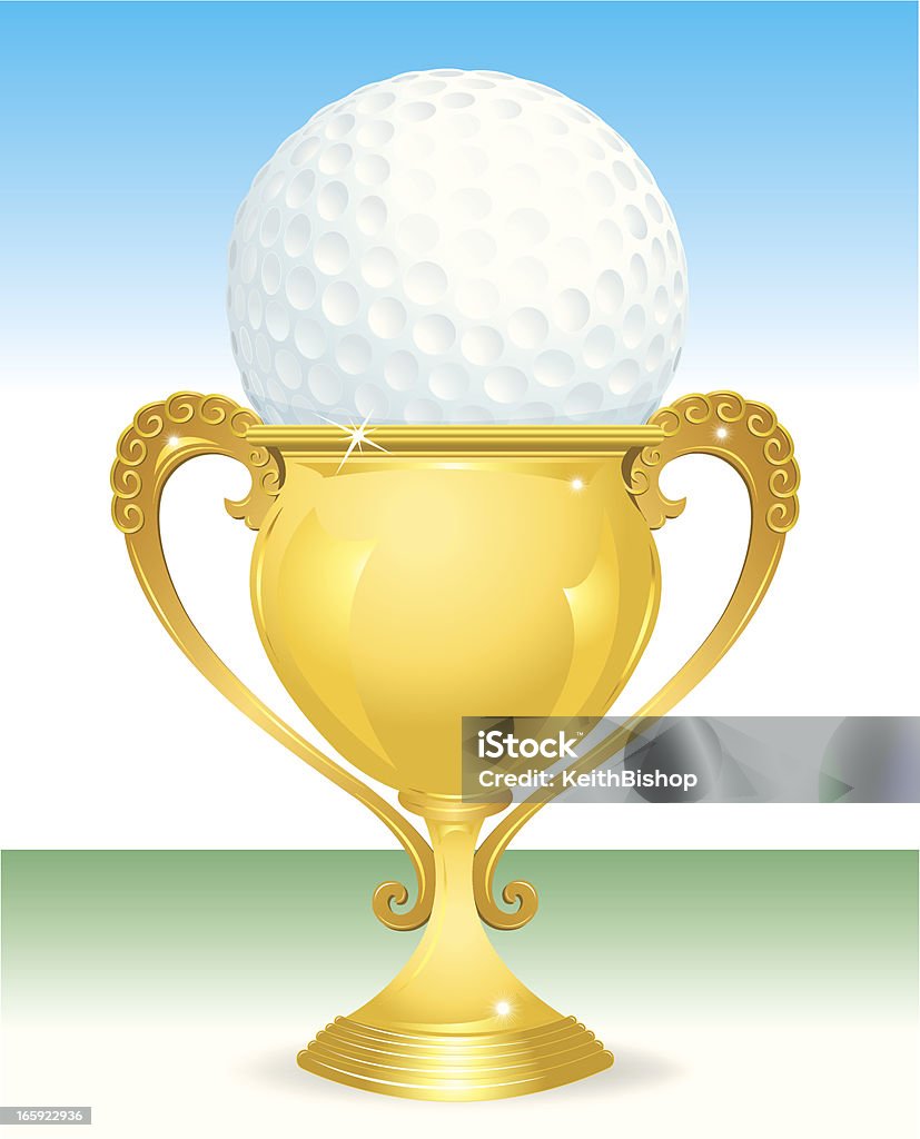 Golf Ball Trophy - Lizenzfrei Auszeichnung Vektorgrafik