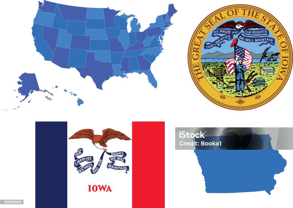 Ensemble de l'État de l'Iowa - clipart vectoriel de Iowa libre de droits