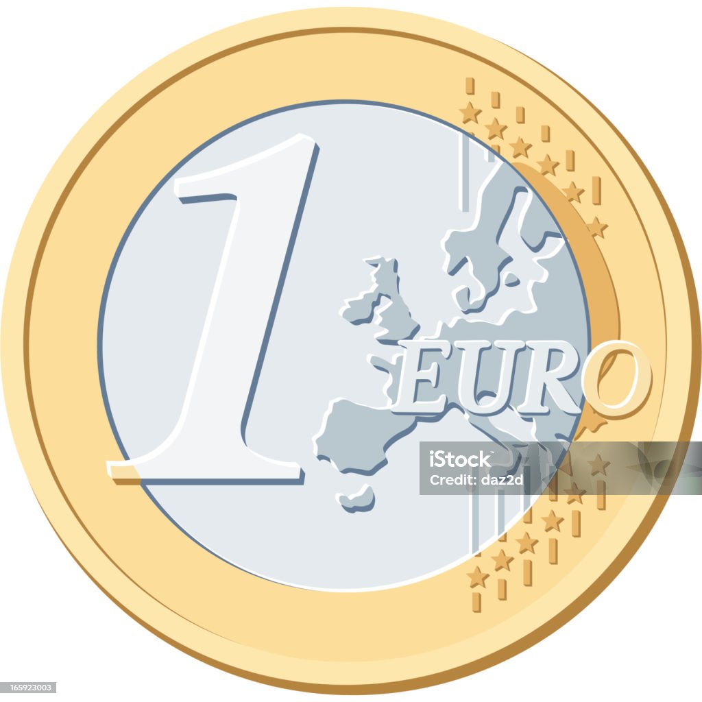 MOEDA DE UM EURO - Vetor de Moeda de Um Euro royalty-free