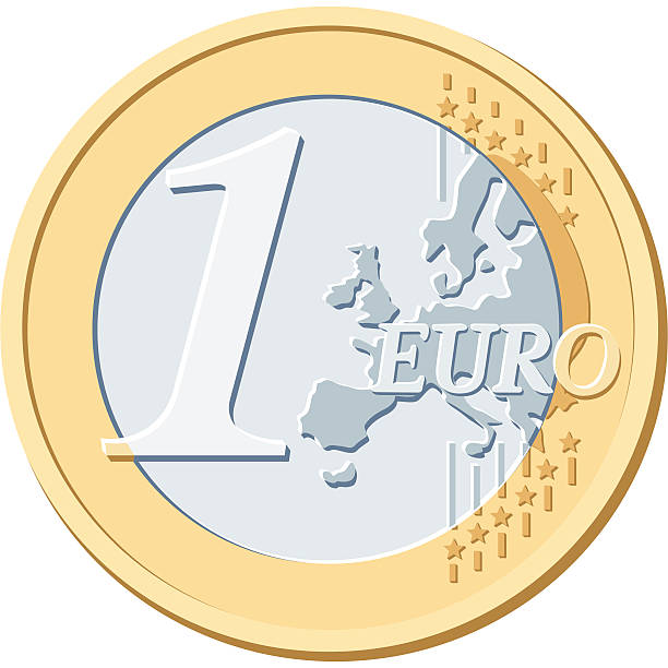 ONE EURO COIN vector art illustration