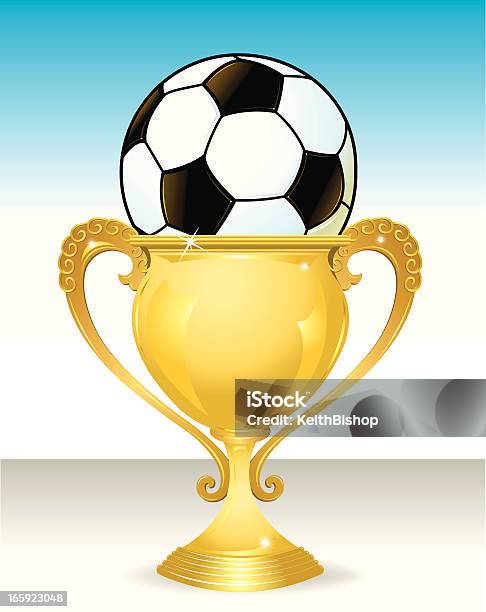 Fußball Ball Trophyprämie Stock Vektor Art und mehr Bilder von Auszeichnung - Auszeichnung, Dankbarkeit, Erfolg
