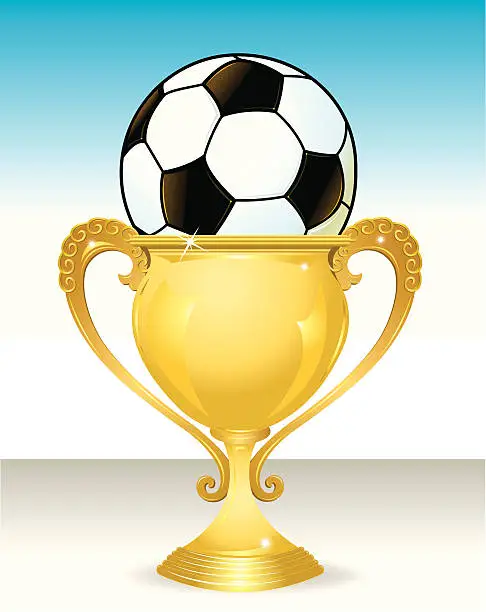 Vector illustration of Soccer Ball Trophy - Award
