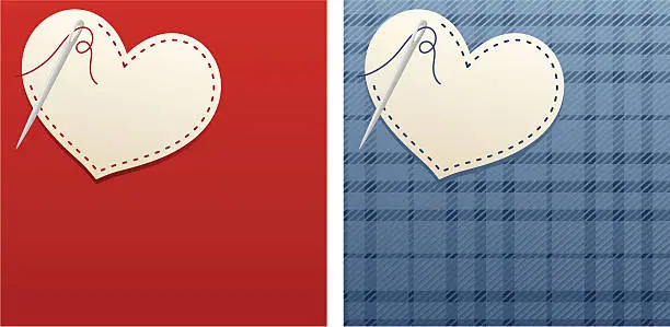 Vector illustration of Stitched Heart