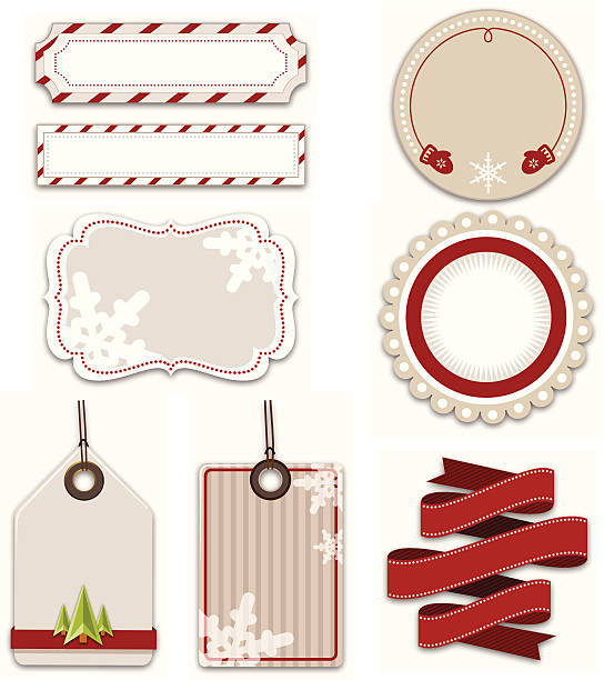 рождественская ретро-элементов - candy cane christmas holiday old fashioned stock illustrations