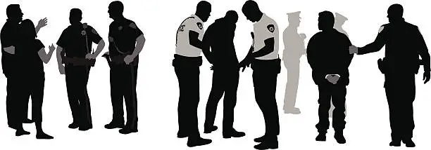 Vector illustration of Police Issues Vector Silhouette