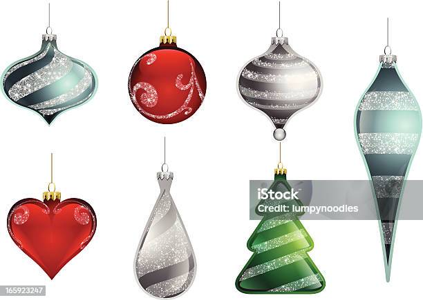 Vetores de Brilho Ornamentos e mais imagens de Bola de Árvore de Natal - Bola de Árvore de Natal, Símbolo do Coração, Natal