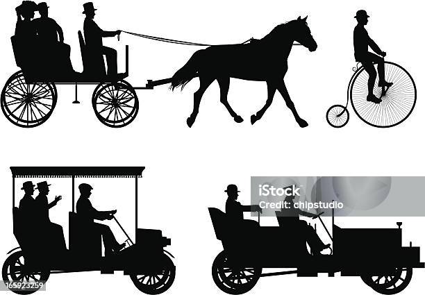 Vintage Vehicles Stock Illustration - Download Image Now - Victorian Style, Men, Vintage Car