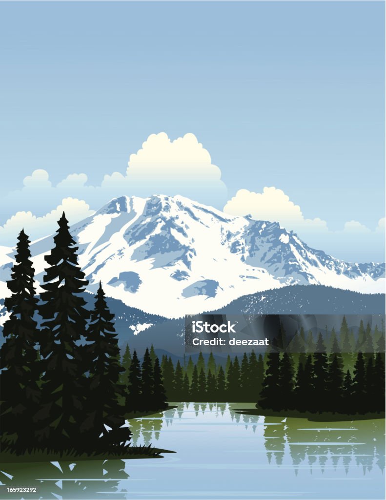 Paysage de montagne - clipart vectoriel de Lac libre de droits