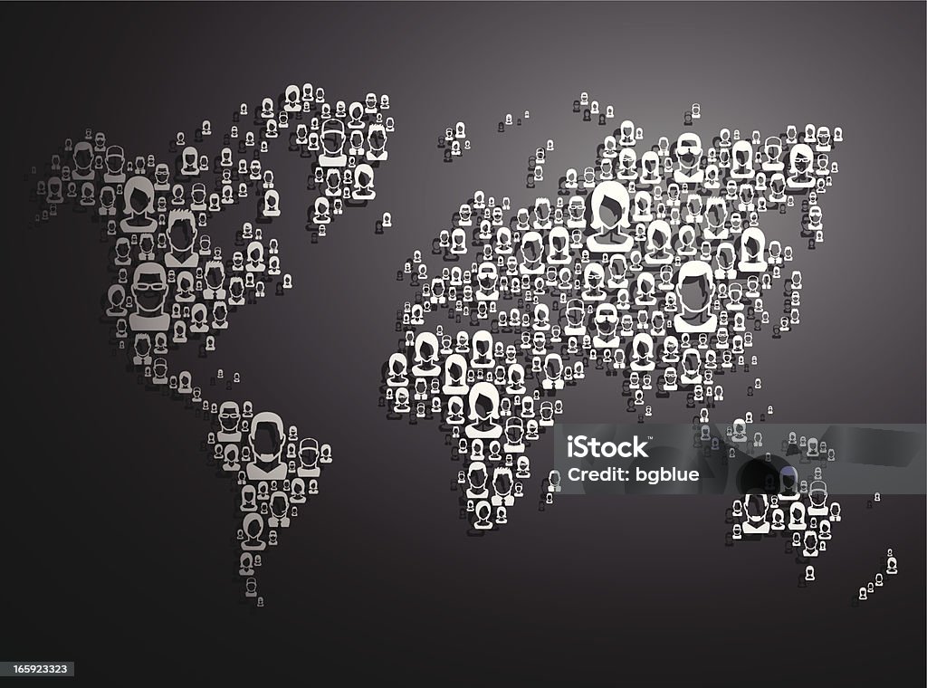 Pessoas Mapa do Mundo - Royalty-free Escuro arte vetorial