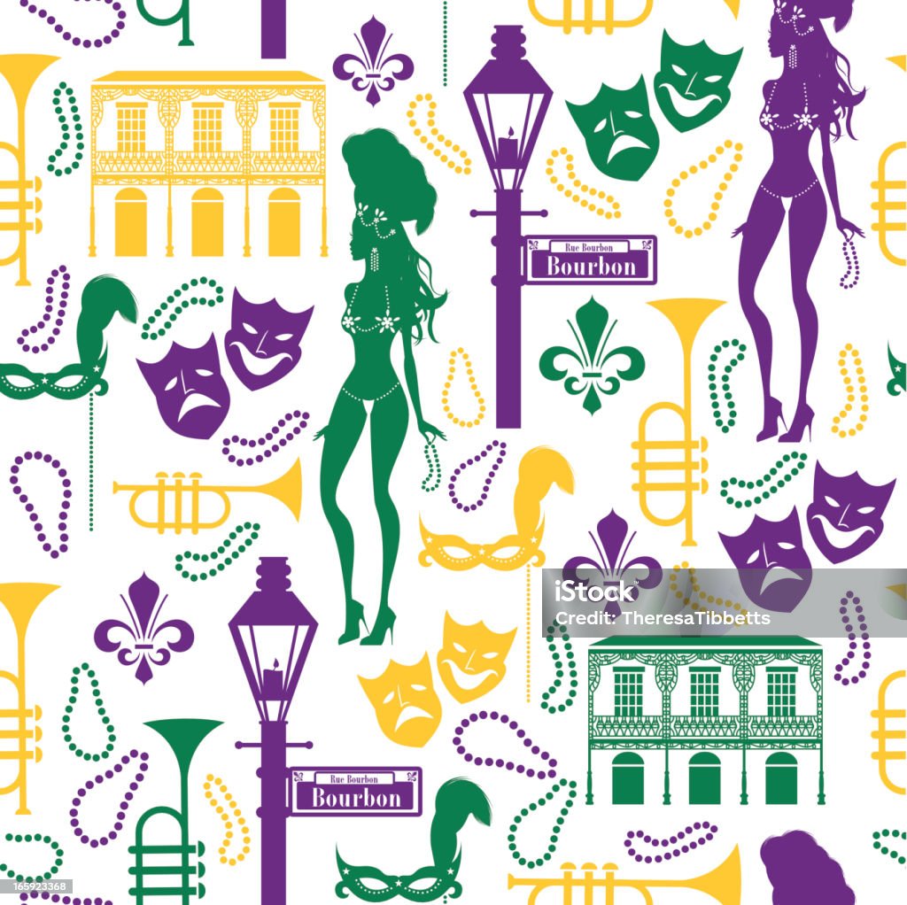 Mardi Gras Pattern A New Orleans Mardi Gras repeatable pattern. See below for similar images and more party images. Mardi Gras stock vector