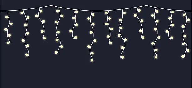 Vector illustration of Seamless Icicle Christmas Lights