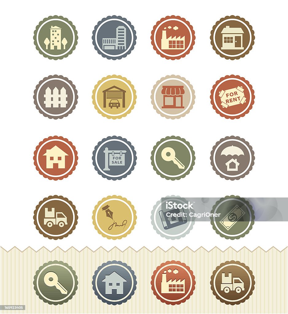 Real Estate Icons : Vintage Badge Series  http://www.appwitch.com/cagri/retro.png Convention Center stock vector