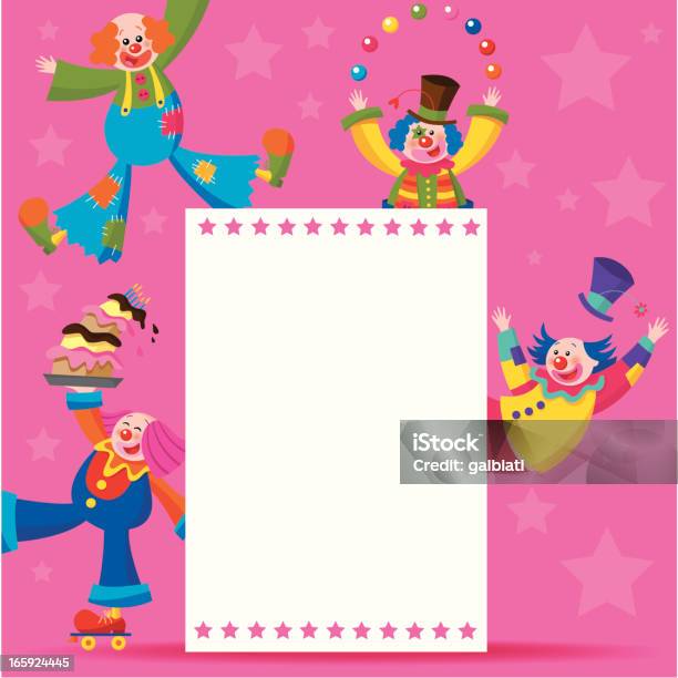 Clowns Derrière Un Panneau 6 Vecteurs libres de droits et plus d'images vectorielles de Anniversaire - Anniversaire, Bonheur, Clown