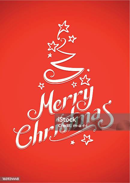 Vetores de De Natal Tree e mais imagens de Bola de Árvore de Natal - Bola de Árvore de Natal, Caligrafia, Cartão de Natal