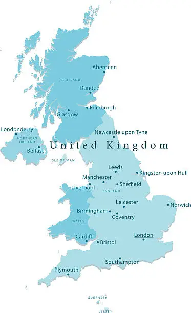 Vector illustration of United Kingdom Vector Map Regions Isolated