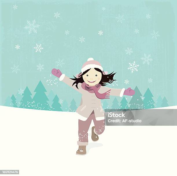 Ragazza Inverno - Immagini vettoriali stock e altre immagini di Fumetto - Creazione artistica - Fumetto - Creazione artistica, Persone, Bambino