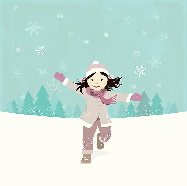 Vector illustration of Winter Girl