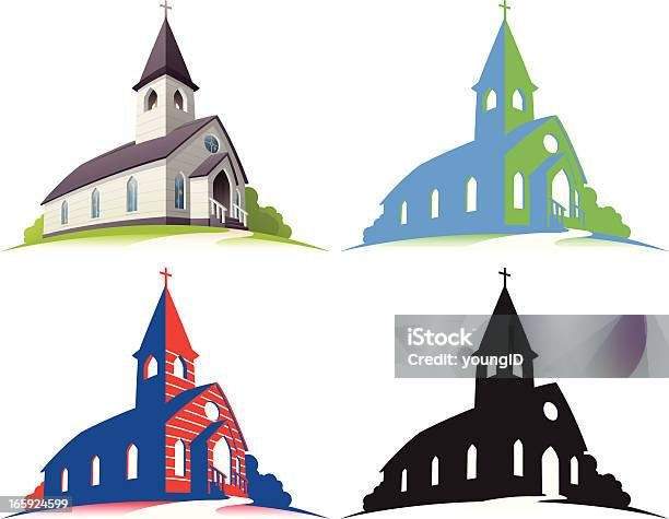 White Church Stock Illustration - Download Image Now - Church, Vector, Building Exterior