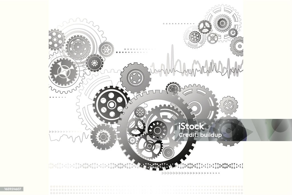 Monochromatic gear wallpaper background Vector illustration of Gear Background with different gear design. Whole graphic is merged in single gradient tone. Change color is easy, simply select the whole graphic and change the gradient's color. Machinery stock vector