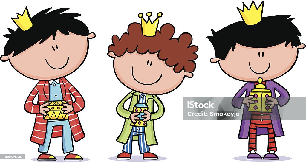 Trzy Kid Kings - Grafika wektorowa royalty-free (Boże Narodzenie)