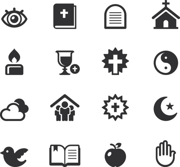Religion Icons Religion Icons on white background. fruit of islam stock illustrations