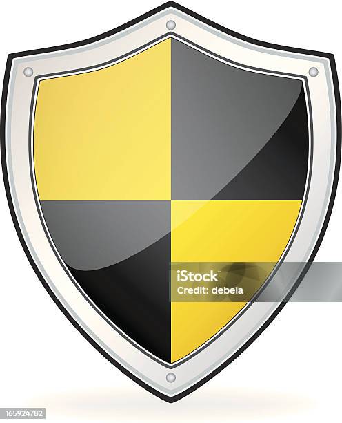 Ilustración de Protector De Seguridad De Plata y más Vectores Libres de Derechos de Acero inoxidable - Acero inoxidable, Amarillo - Color, Color plateado