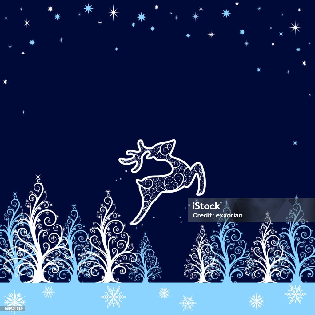 Christmas Reindeer and Tree Christmas reindeer background. EPS10. Animal stock vector