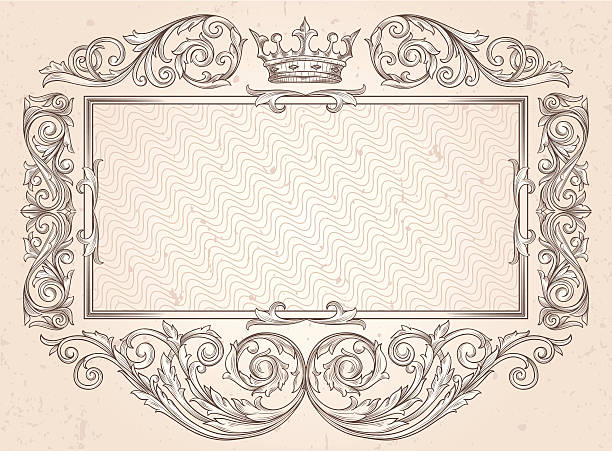 vintage ozdobny puste - sepia toned frame paper backgrounds stock illustrations