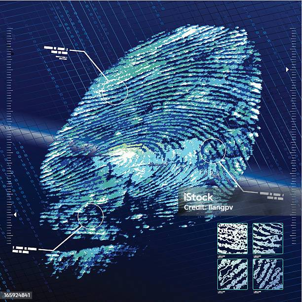 Empreinte Digitale Système De Sécurité Vecteurs libres de droits et plus d'images vectorielles de Empreinte de main - Empreinte de main, Science, Arobase