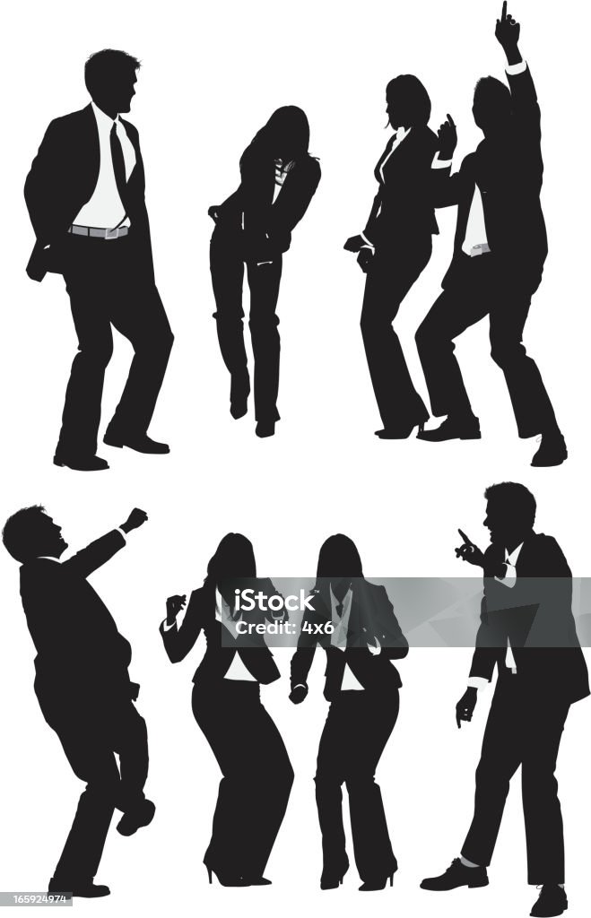 Silhouette de gens d'affaires de danse - clipart vectoriel de Adulte libre de droits