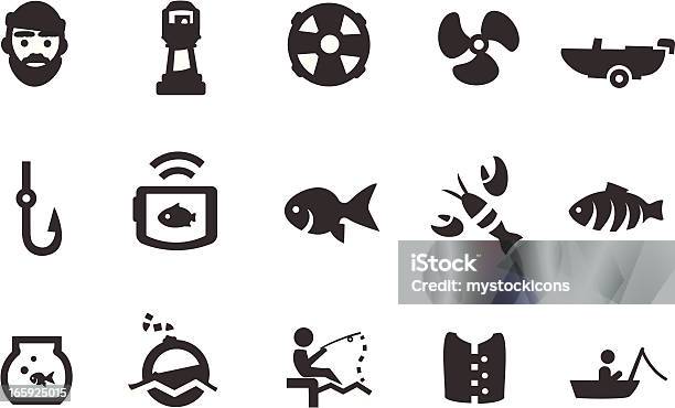 Icone Di Pesca - Immagini vettoriali stock e altre immagini di Icona - Icona, Industria della pesca, Barca da pesca