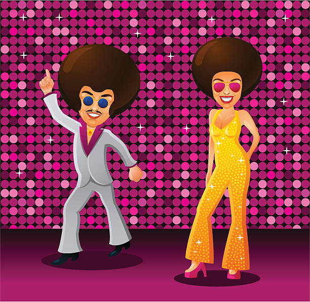 illustrations, cliparts, dessins animés et icônes de la fièvre du disco - 1970s style women hippie retro revival