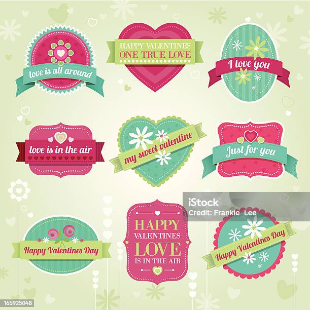 Valentinstaglabel Stock Vektor Art und mehr Bilder von Valentinstag - Valentinstag, Valentinstags-Karte, Abzeichen