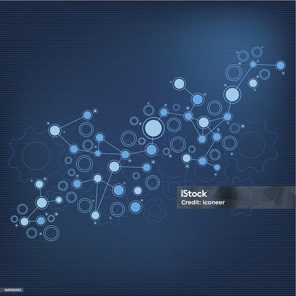 Абстрактный темно-синий фон технологии - Векторная графика Узел - данные роялти-фри