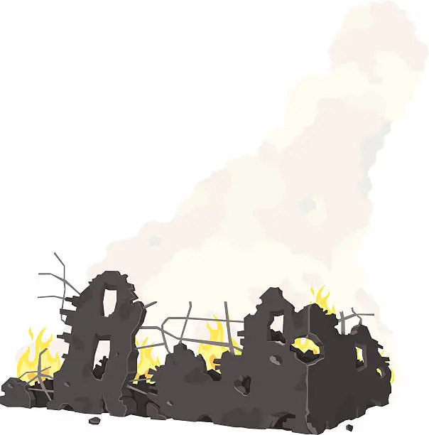 Vector illustration of House Fire