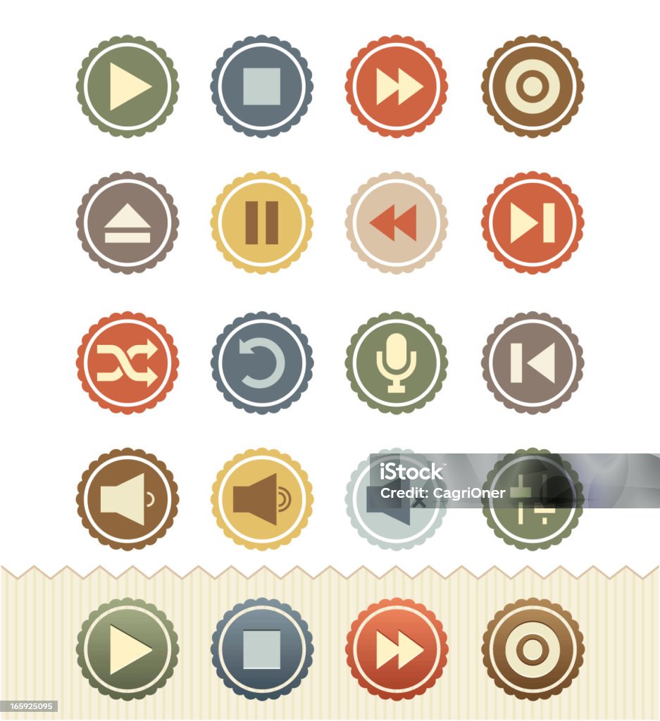 Media Player Icons : Vintage Badge Series  http://www.appwitch.com/cagri/retro.png Fast Forward Symbol stock vector