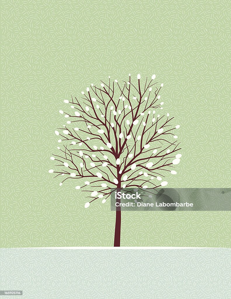 Leere Winter Baum mit Schnee - Lizenzfrei Kahler Baum Vektorgrafik