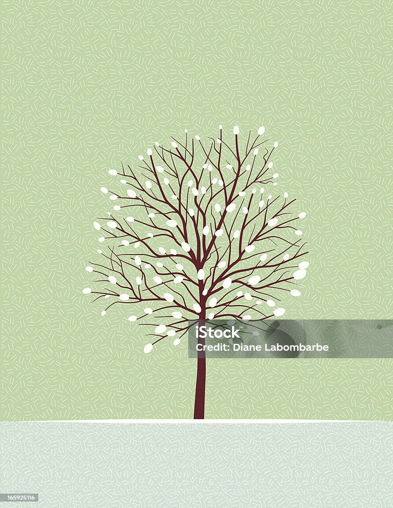 Bare inverno árvore com neve - Vetor de Ávore seca royalty-free