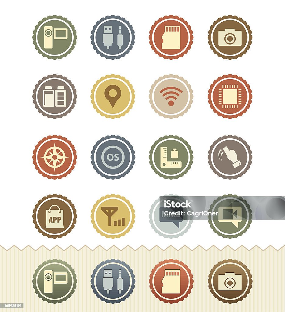 Smartphone Icons : Vintage Badge Series  http://www.appwitch.com/cagri/retro.png Store stock vector