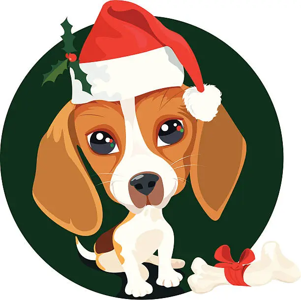Vector illustration of Don't forget mans best friend, Merry Christmas