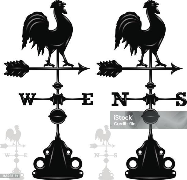Palhetas De Tempo - Arte vetorial de stock e mais imagens de Cata-vento - Cata-vento, Condições Meteorológicas, Galo