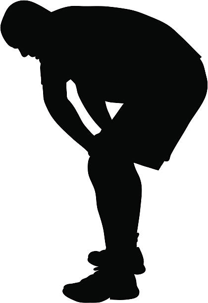 ilustraciones, imágenes clip art, dibujos animados e iconos de stock de silueta de recuperación - crouching silhouette men people