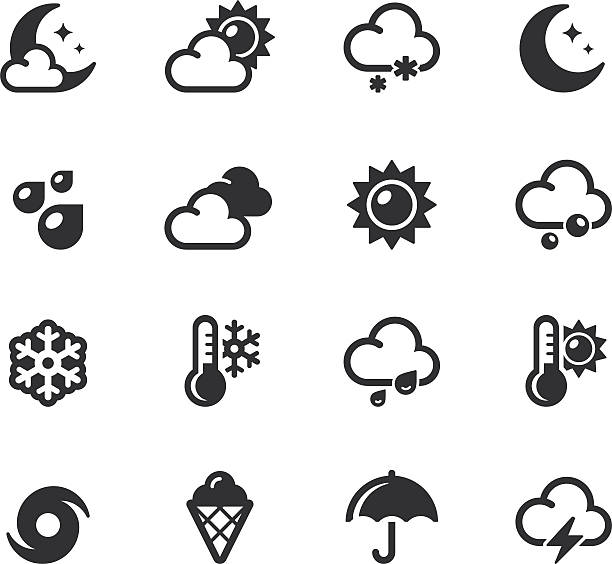 погода значков - storm umbrella parasol rain stock illustrations
