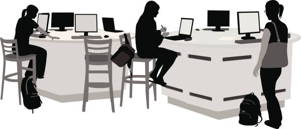 Computer Lab Silolette 20+ Computer Lab Education Silhouette Student Stock Illustrations ...