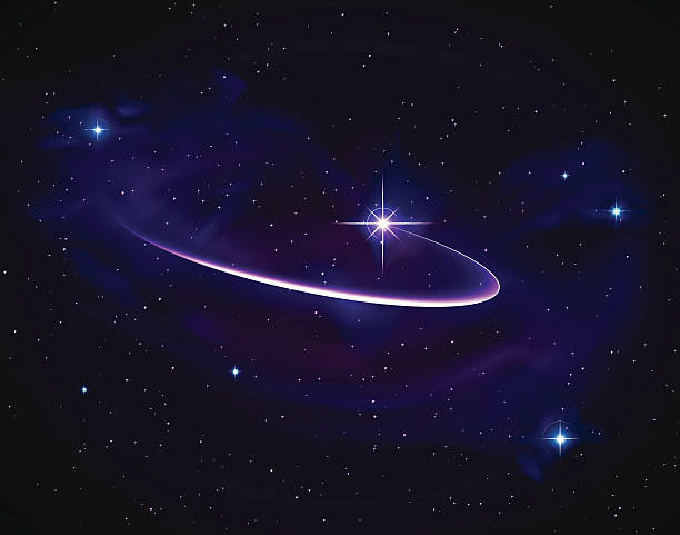 ilustraciones, imágenes clip art, dibujos animados e iconos de stock de vector tiro star con elíptico senderos de luz - star trail galaxy pattern star