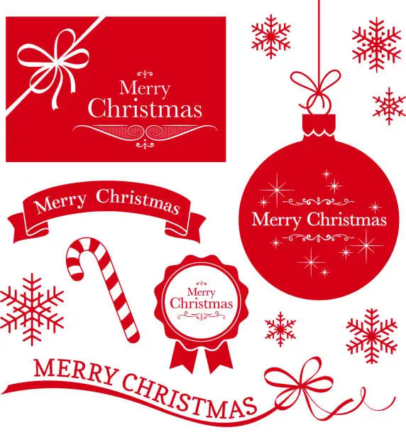 Vector illustration of Christmas Labels and Elements