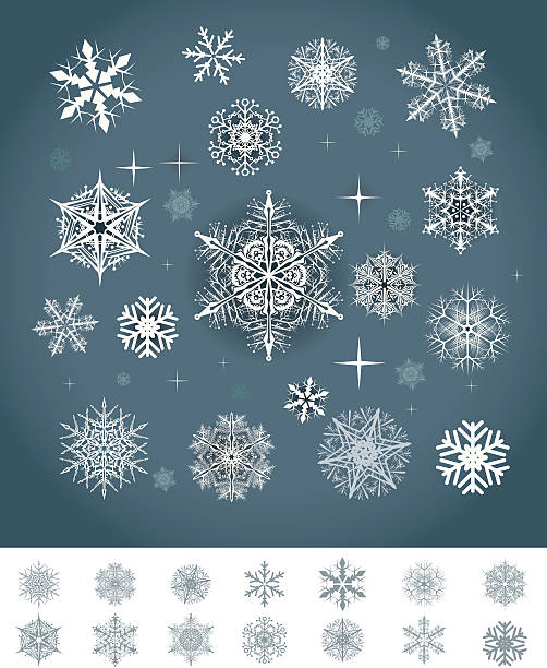płatków śniegu - intricacy snowflake pattern winter stock illustrations