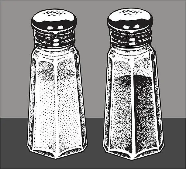 Vector illustration of Salt and Pepper Shakers
