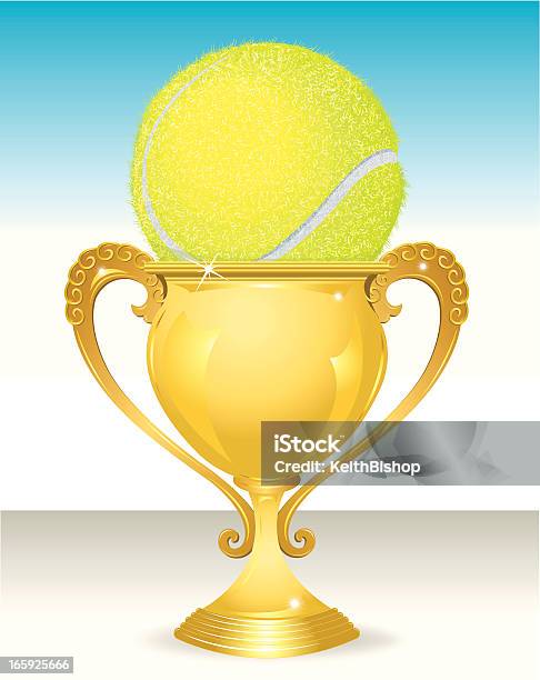 Palla Da Tennis Trofeoaward - Immagini vettoriali stock e altre immagini di Attività ricreativa - Attività ricreativa, Attrezzatura sportiva, Dorato - Colore descrittivo