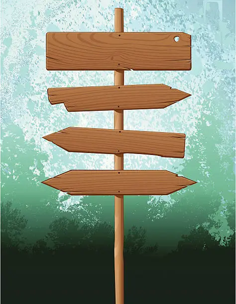 Vector illustration of Wood Sign Background